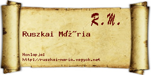 Ruszkai Mária névjegykártya