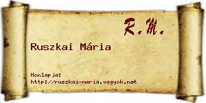 Ruszkai Mária névjegykártya