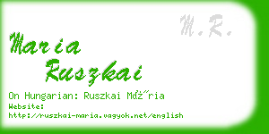 maria ruszkai business card